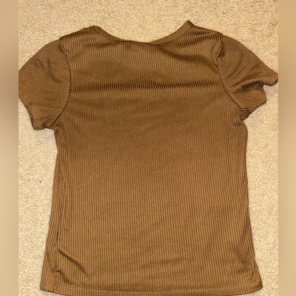 Olivia Rae Chocolate Ribbed Knit Top - Picture 3 of 7